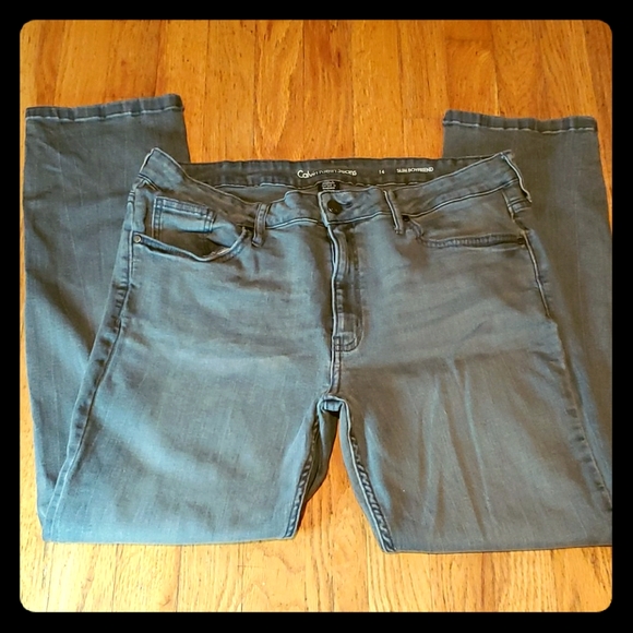 Calvin Klein Jeans Denim - Size 14 Calvin Klein Jeans Gray Slim Boyfriend